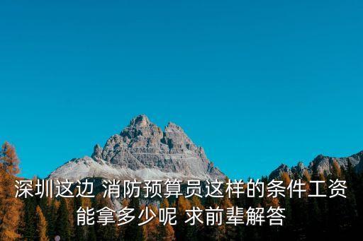 深圳這邊 消防預算員這樣的條件工資能拿多少呢 求前輩解答