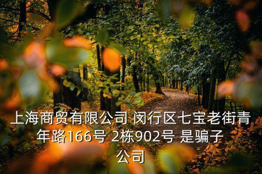 上海市莘莊投資經(jīng)營有限公司，上海商貿(mào)有限公司 閔行區(qū)七寶老街青年路166號(hào) 2棟902號(hào) 是騙子公司