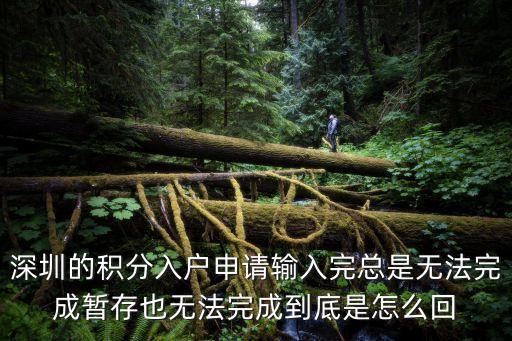 深圳2020年積分申報不了，深圳的積分入戶申請輸入完總是無法完成暫存也無法完成到底是怎么回