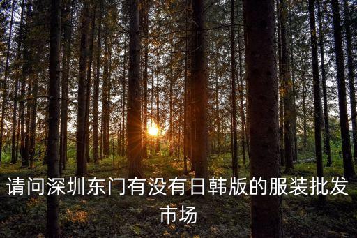 請問深圳東門有沒有日韓版的服裝批發市場