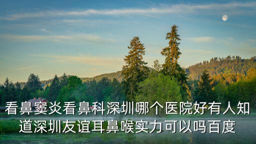 看鼻竇炎看鼻科深圳哪個(gè)醫(yī)院好有人知道深圳友誼耳鼻喉實(shí)力可以嗎百度