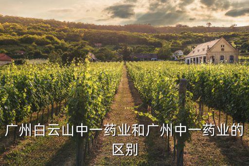 廣州中一制藥，廣州白云山中一藥業和廣州中一藥業的區別