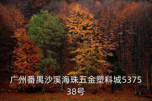 廣州番禺沙溪海珠五金塑料城537538號