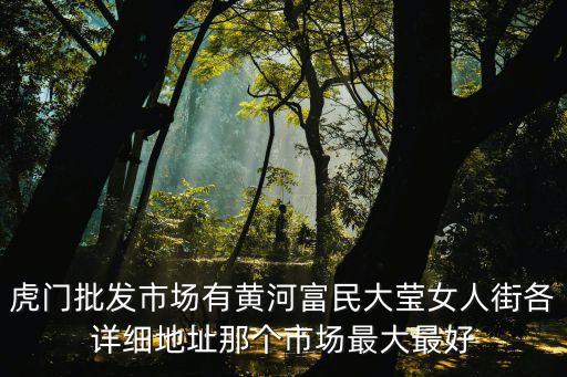虎門批發市場有黃河富民大瑩女人街各詳細地址那個市場最大最好