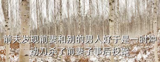 前夫發現前妻和別的男人好于是一時沖動刀殺了前妻子事后投案