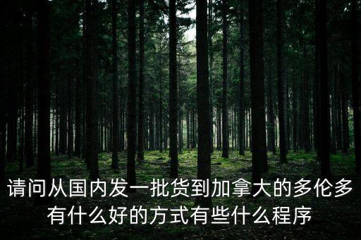 請(qǐng)問從國內(nèi)發(fā)一批貨到加拿大的多倫多有什么好的方式有些什么程序