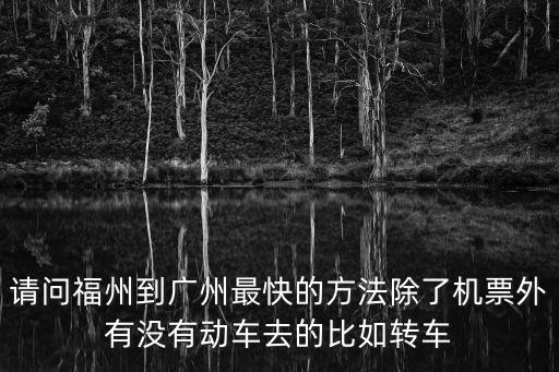請問福州到廣州最快的方法除了機票外有沒有動車去的比如轉車
