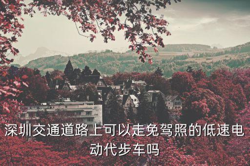 深圳低速可以走了嗎，深圳交通道路上可以走免駕照的低速電動代步車嗎