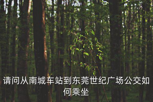請(qǐng)問(wèn)從南城車站到東莞世紀(jì)廣場(chǎng)公交如何乘坐