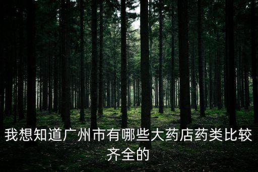我想知道廣州市有哪些大藥店藥類比較齊全的