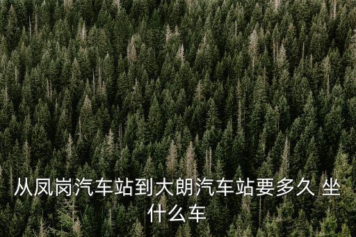 從鳳崗汽車站到大朗汽車站要多久 坐什么車