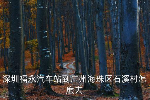 福永汽車站廣州海州區，深圳福永汽車站到廣州海珠區石溪村怎麼去