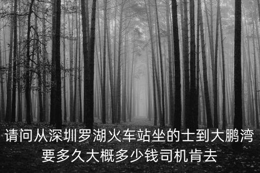 請問從深圳羅湖火車站坐的士到大鵬灣要多久大概多少錢司機肯去