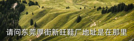 請問東莞厚街新旺鞋廠地址是在那里