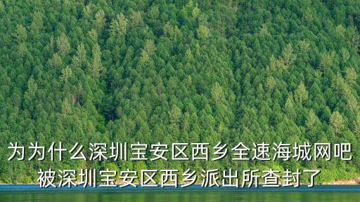 為為什么深圳寶安區西鄉全速海城網吧被深圳寶安區西鄉派出所查封了
