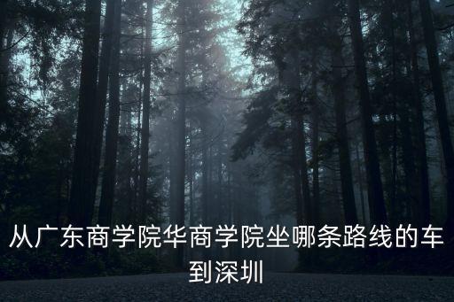 華商門口坐車到深圳，從廣東商學院華商學院坐哪條路線的車到深圳