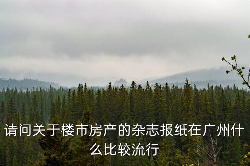 請問關于樓市房產的雜志報紙在廣州什么比較流行