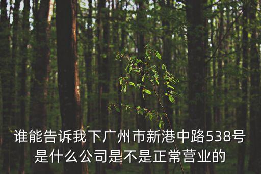 誰能告訴我下廣州市新港中路538號是什么公司是不是正常營業的