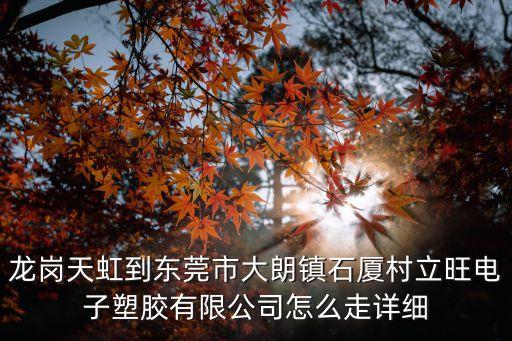 龍崗天虹到東莞市大朗鎮石廈村立旺電子塑膠有限公司怎么走詳細