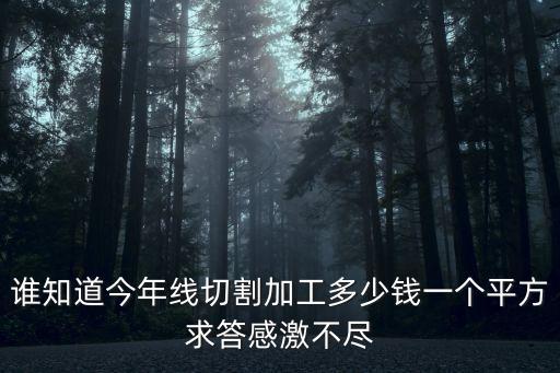 東莞長安線切割加工費，誰知道今年線切割加工多少錢一個平方求答感激不盡