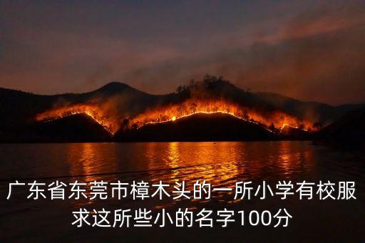 廣東省東莞市樟木頭的一所小學有校服求這所些小的名字100分