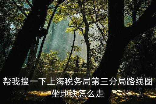 幫我搜一下上海稅務局第三分局路線圖坐地鐵怎么走