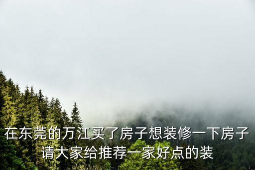 在東莞的萬江買了房子想裝修一下房子請大家給推薦一家好點的裝