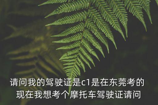 請問我的駕駛證是c1是在東莞考的 現在我想考個摩托車駕駛證請問