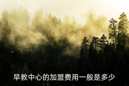 早教中心的加盟費用一般是多少