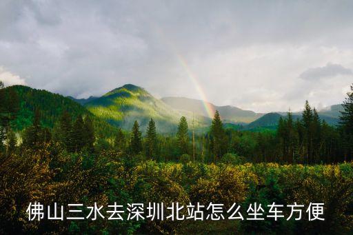 佛山三水去深圳北站怎么坐車方便