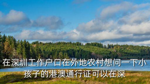在深圳工作戶口在外地農村想問一下小孩子的港澳通行證可以在深