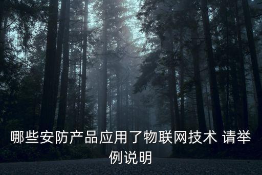 哪些安防產品應用了物聯網技術 請舉例說明