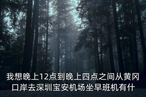 我想晚上12點到晚上四點之間從黃岡口岸去深圳寶安機場坐早班機有什
