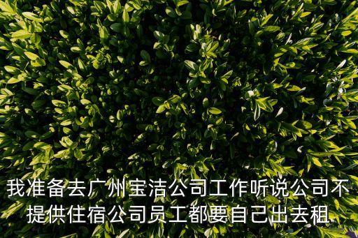 我準備去廣州寶潔公司工作聽說公司不提供住宿公司員工都要自己出去租
