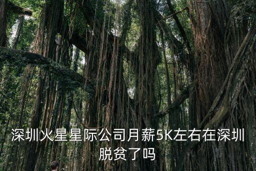 深圳火星星際公司月薪5K左右在深圳脫貧了嗎