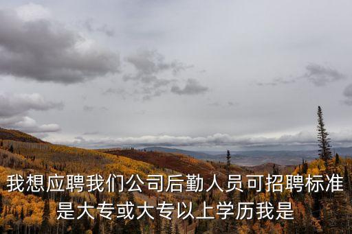 我想應(yīng)聘我們公司后勤人員可招聘標(biāo)準(zhǔn)是大?；虼髮Ｒ陨蠈W(xué)歷我是