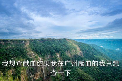 廣州捐血查詢，我想查獻血結果我在廣州獻血的我只想查一下