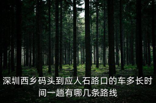 深圳西到應人石有多遠，深圳西鄉碼頭到應人石路口的車多長時間一趟有哪幾條路線