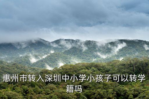 惠州市轉入深圳中小學小孩子可以轉學籍嗎