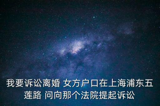 周嘉禾上海市長寧區人民法院，我要訴訟離婚 女方戶口在上海浦東五蓮路 問向那個法院提起訴訟