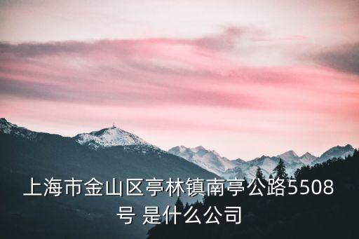 上海市三慶管業，上海市金山區亭林鎮南亭公路5508號 是什么公司