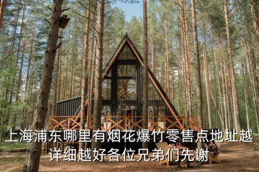 上海市煙花鞭炮售賣點，上海浦東哪里有煙花爆竹零售點地址越詳細越好各位兄弟們先謝