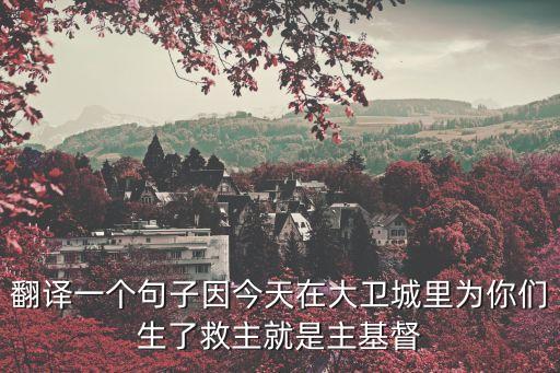 翻譯一個句子因今天在大衛城里為你們生了救主就是主基督