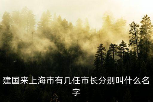 上海市長歷屆名單 市長狂魔，上海第一任市長到現在分別是誰
