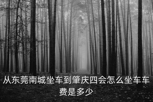 從東莞南城坐車到肇慶四會怎么坐車車費是多少