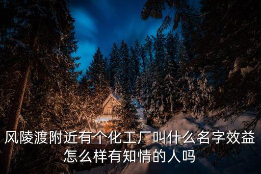 風陵渡附近有個化工廠叫什么名字效益怎么樣有知情的人嗎