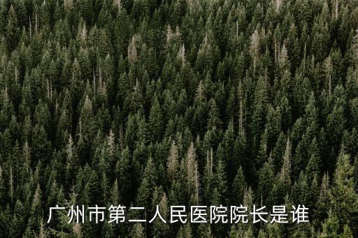 廣州市第二人民醫(yī)院院長(zhǎng)是誰