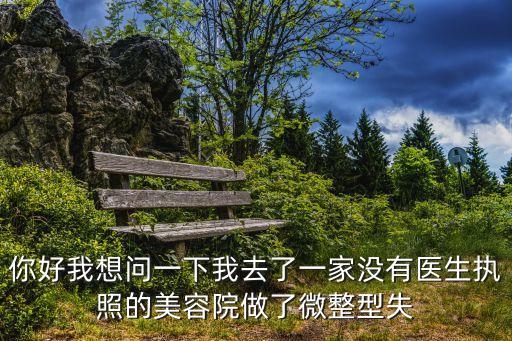 你好我想問一下我去了一家沒有醫(yī)生執(zhí)照的美容院做了微整型失