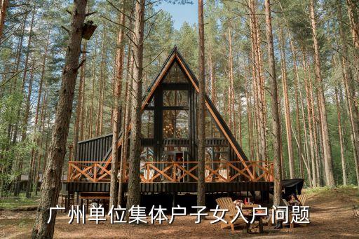 廣州單位集體戶子女入戶問題