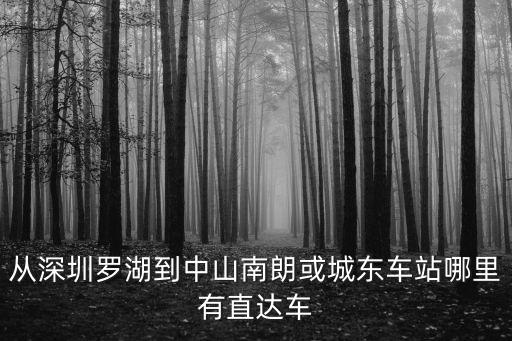 南朗到深圳羅湖怎么去，中山市南朗鎮(zhèn)怎么去深圳市羅湖區(qū)蓮塘鎮(zhèn)